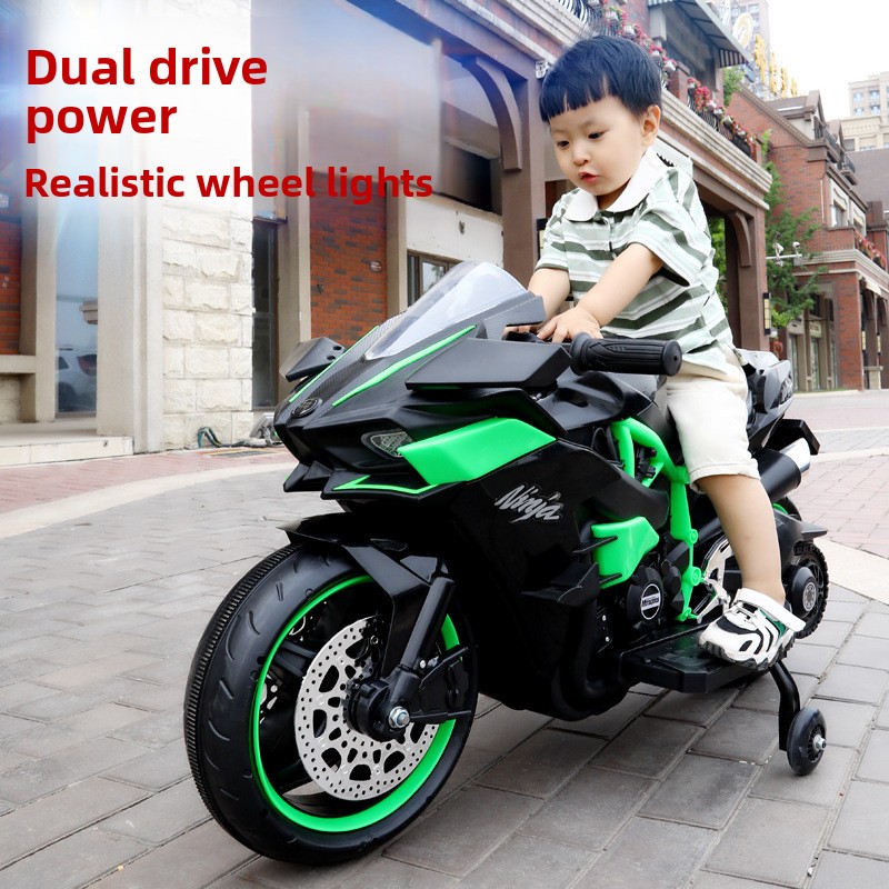 New 12v Electric Motorcycle for Kids with Removable Training Wheels Eva Tire Kids Ride on Motorcycle for Age 5+ Ce Cpc En71