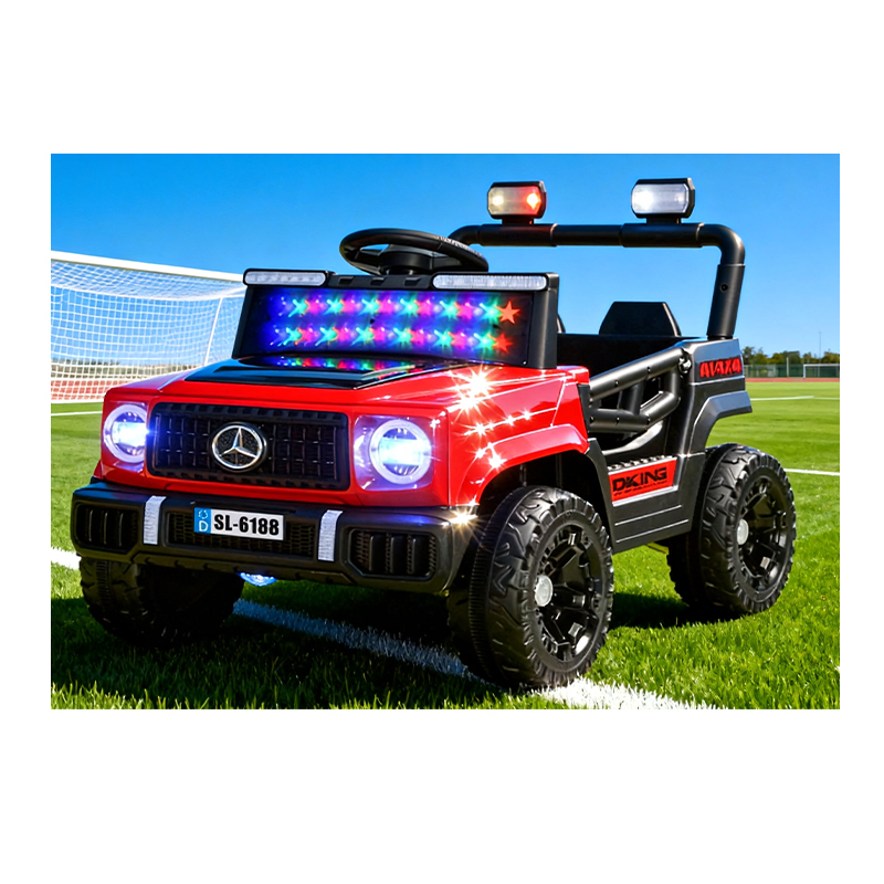 Children Electric Ride-On Car 4 Wheels Double Drive 6V4Ah Motors Early Learning MP3 Player One Button Start Durable PVC 2-4