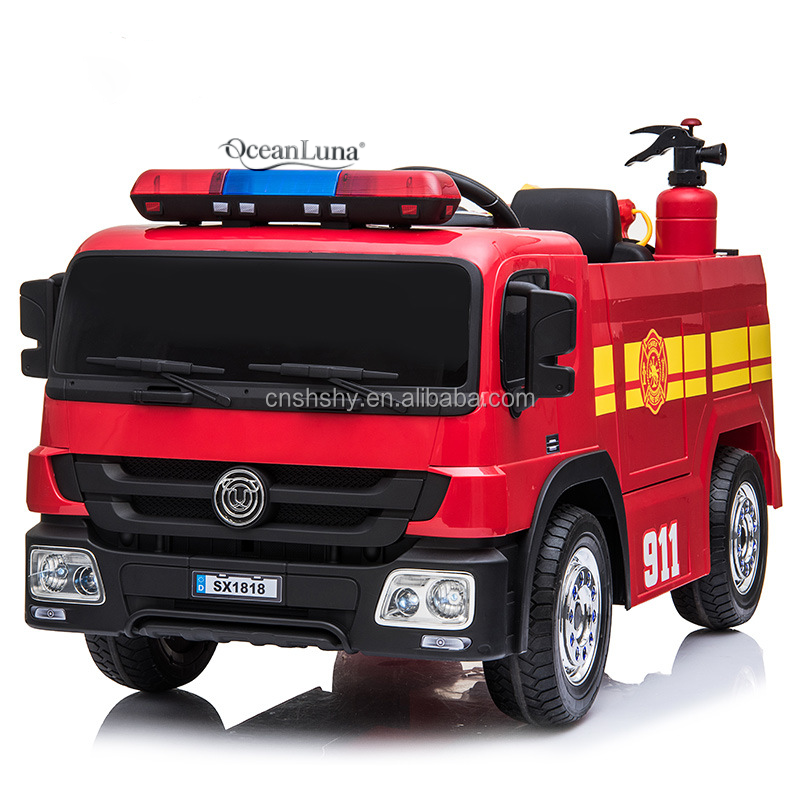 2025 New Electric Fire Truck 12v for Kids Ride on Car Battery Toy Cars for Kids to Drive