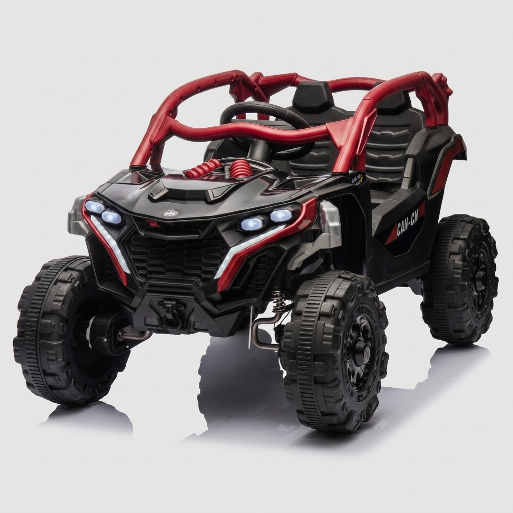 12V 4.5AH Double-Drive Plastic Electric Ride-On Toy Car Remote Control Off-Road Vehicle for 2-4 5-7 Years Old Children Auto