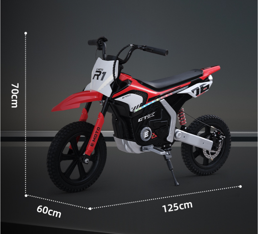 Kids Electric Motorcycle 2 Seat with Powerful Motor 24V Battery-Powered Ride-On Toy for Boys Girls Outdoor Off-Road Vehicle