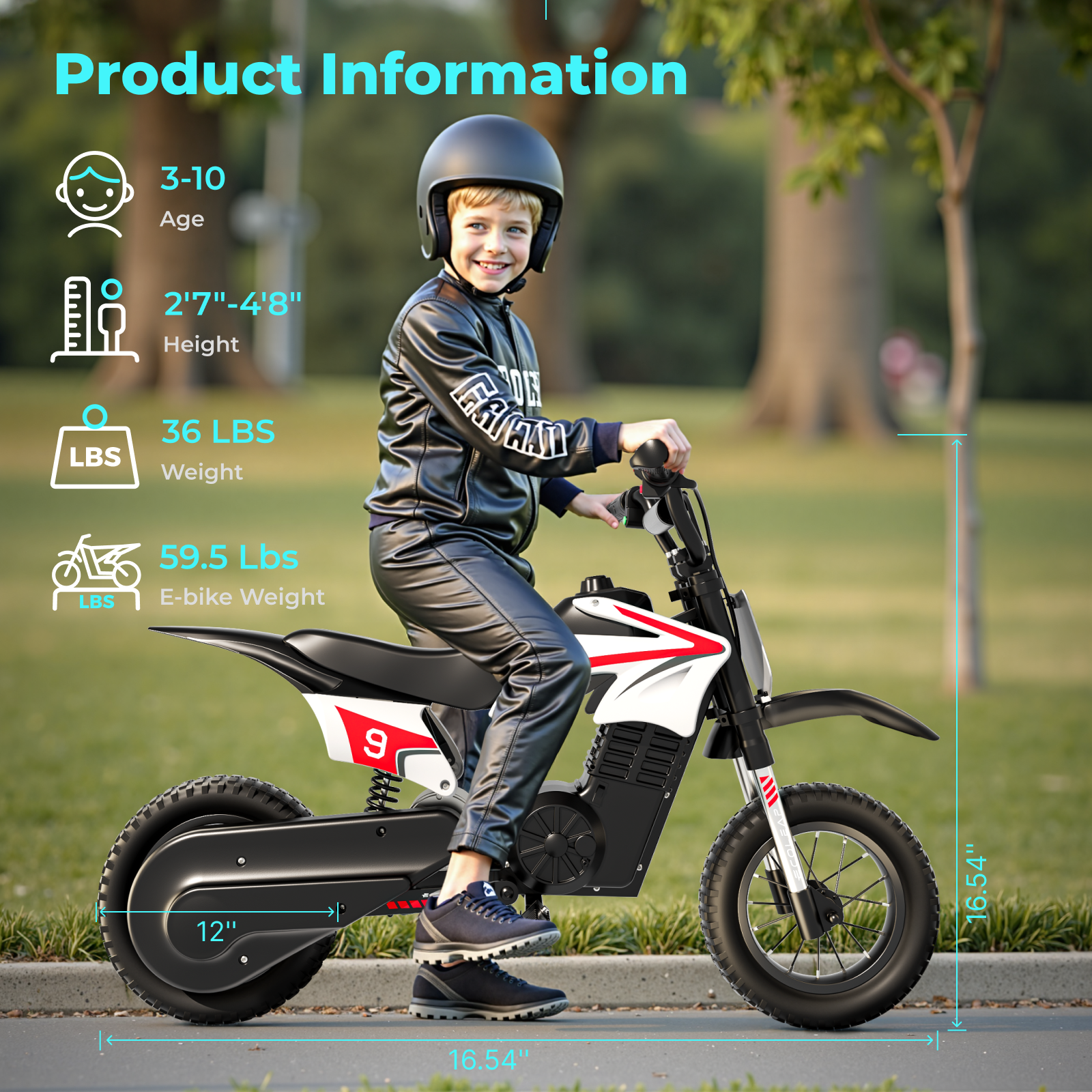 New Arrived Kids Electric Two-Wheel Motorcycle Lithium Battery 350W Rechargeable Off-road Ride-On Scooter