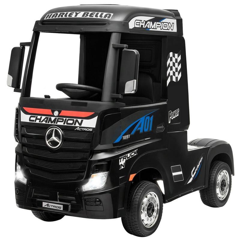 Benz Actros Lorry 12V Battery 4WD Electric Parental Controlled Big Kids Ride on Car With Trailers Truck for Kids