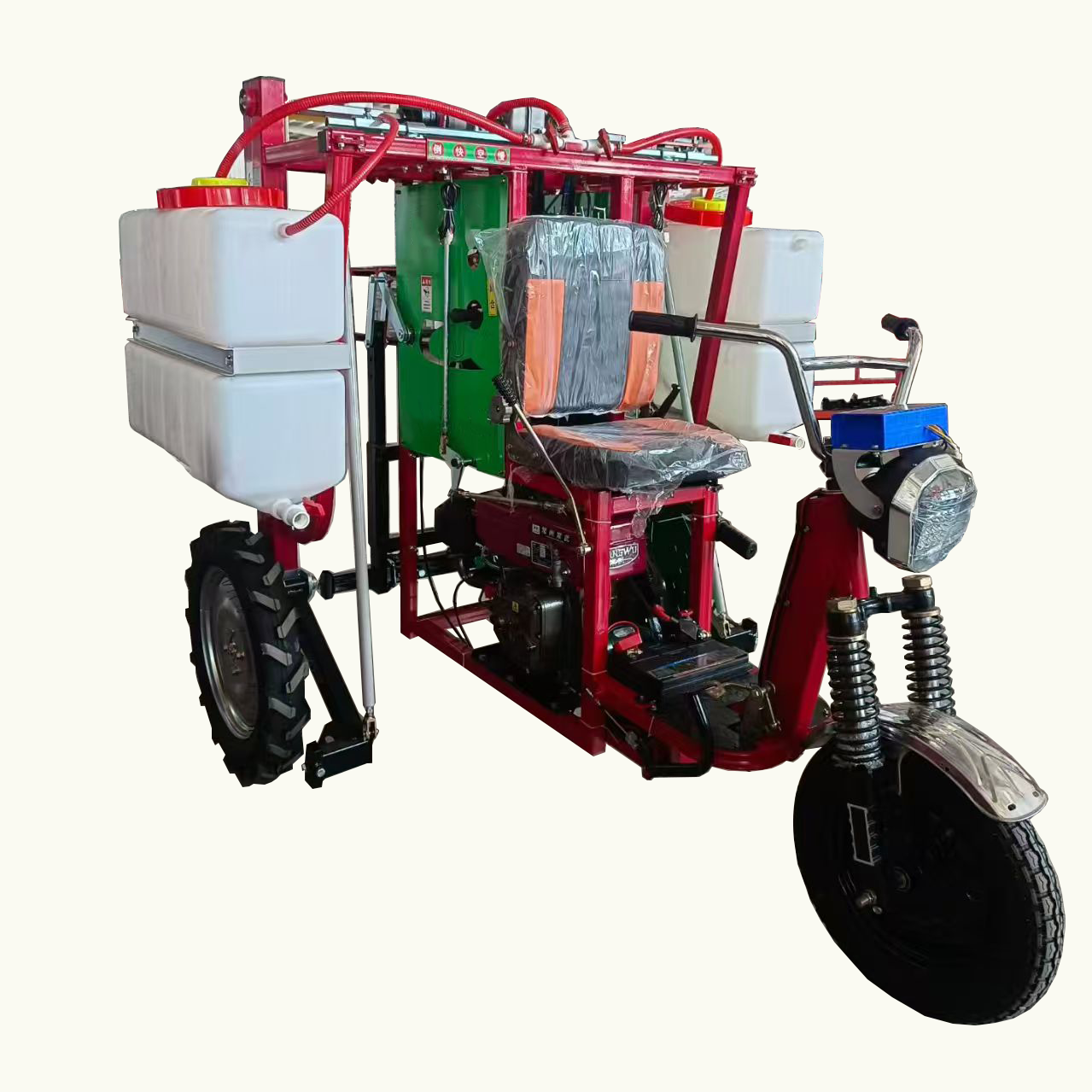 Multifunctional Self-propelled Ride-On Three-Wheel Crop Fertilizing and Spraying Vehicle with Engine and Long Service Life