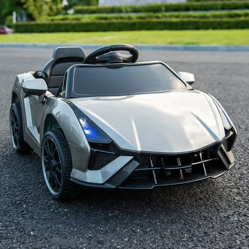 Unisex Electric Ride-On Car Toy for Kids Rechargeable Battery Music Light Effects Small Plastic Wheels for Boys Girls