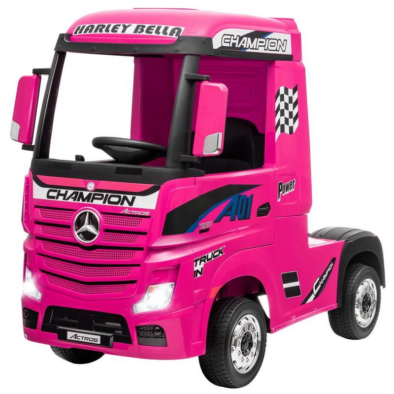 Benz Actros Lorry 12V Battery 4WD Electric Parental Controlled Big Kids Ride on Car With Trailers Truck for Kids