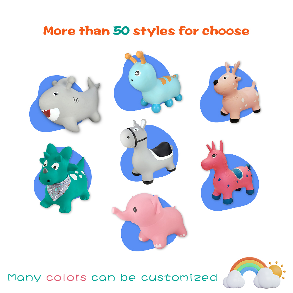 Customized Inflatable Ride-on Rubber Bouncing Animal Toys for Kids Jump Play Equipment