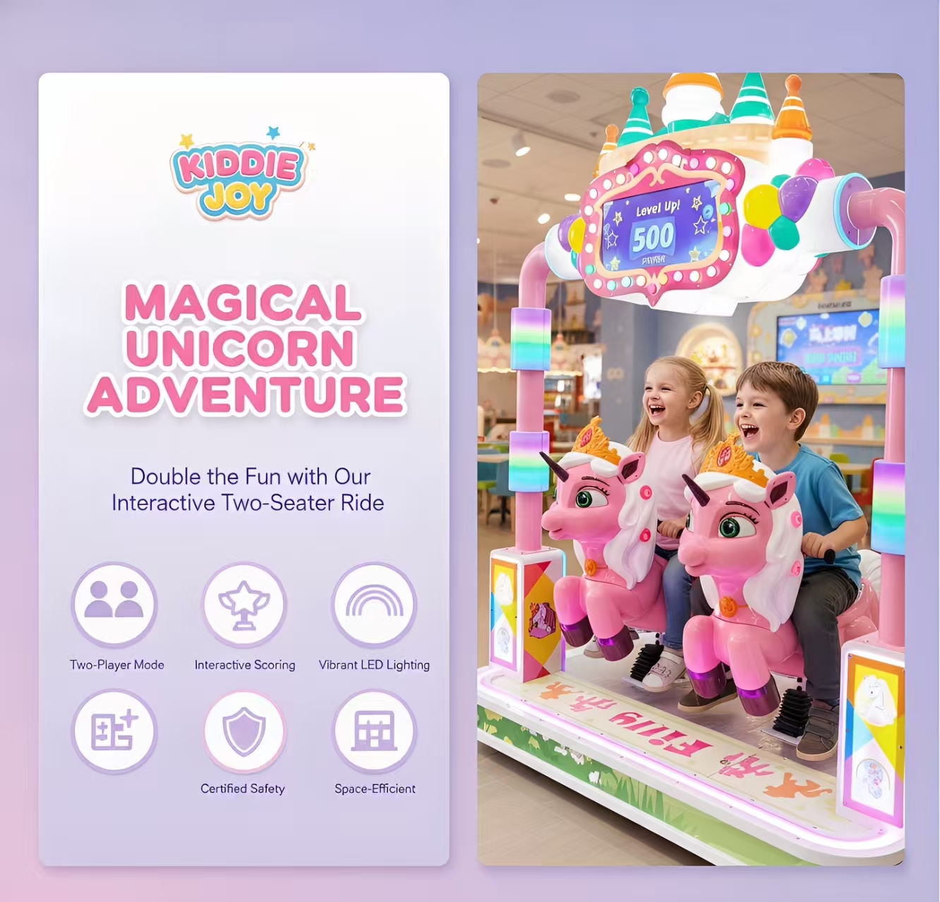 Customizable Electric Kiddie Ride-On Toy with Flashing Lights Metal Carnival Games for Kids English Language