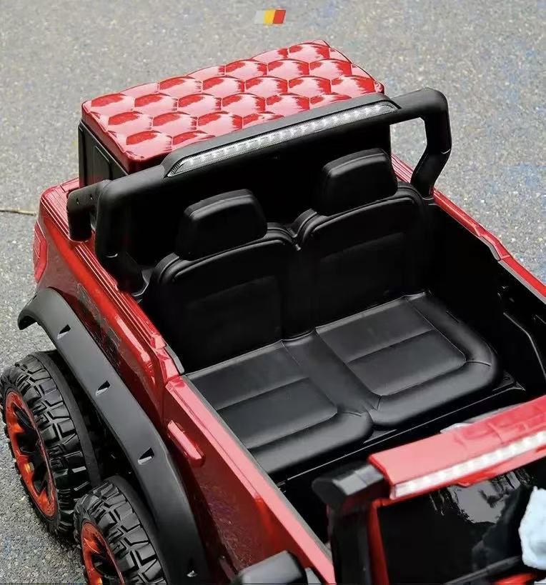 143cm 6Wheel Toy0ta Remote Control Power Electric Vehicles Music Two Leather Seat LED Electric Toys Kids Ride on Car