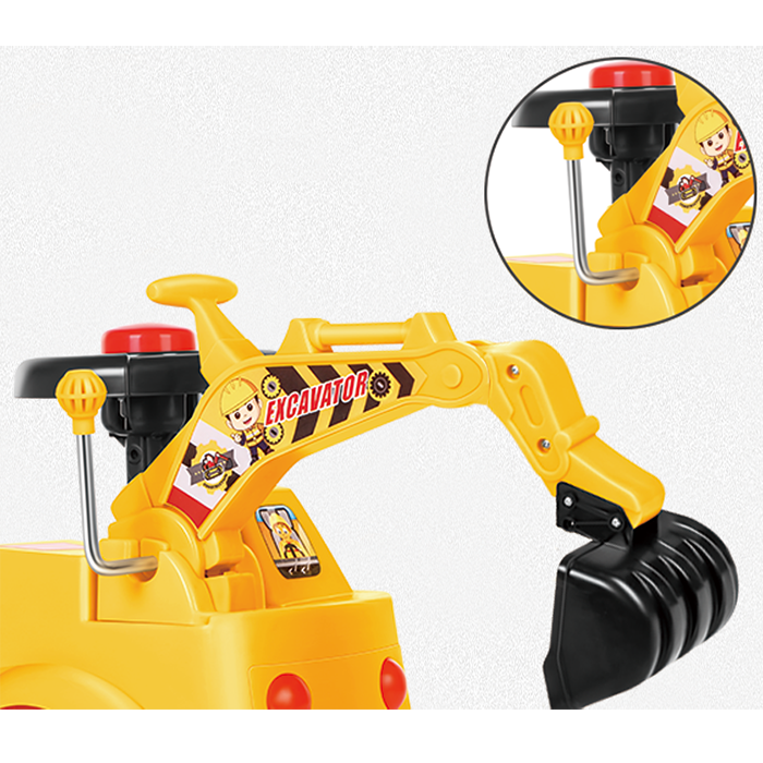 Cheap Plastic Ride on Excavator Digger 2 In1 for Toddlers Pedal Free Vehicle With Music Mini Sliding Tractor for Kids