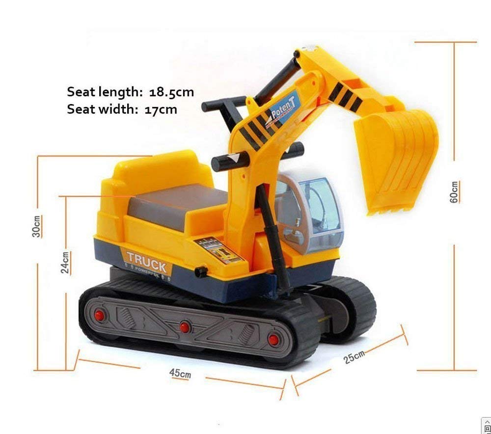 2-in-1 Plastic Ride-On Excavator Digger for Toddlers-Battery-Powered Pedal-Free Vehicle with Two Different Claws