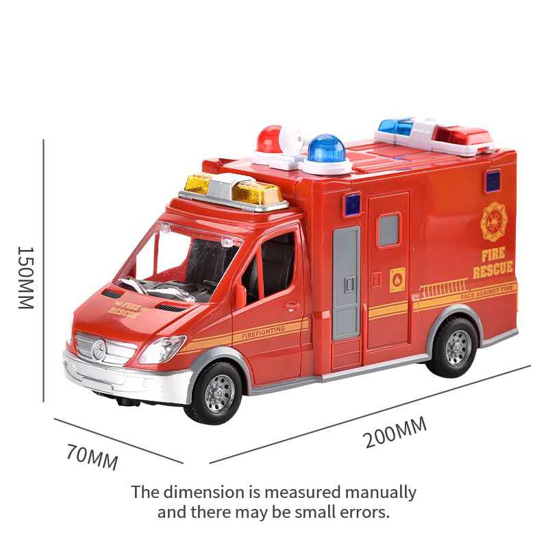 Electric Toy Ambulance Vehicle for Kids with 4D Lights and Siren - Battery Operated Automatic Bump &amp; Go Car