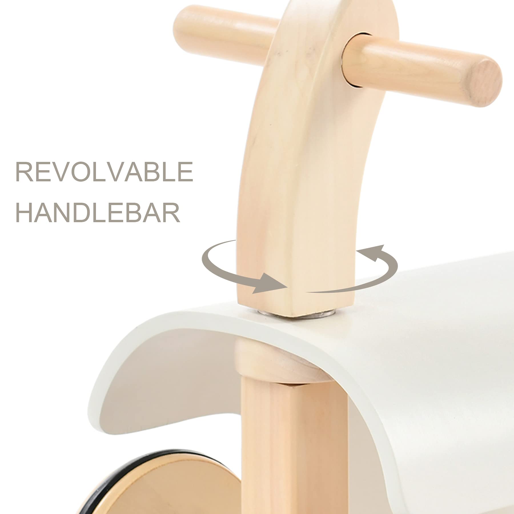 Baby Wooden Ride on Toys White Ride-on Bending Car Customize Toddlers Wooden Balance Walker With 4 Wheels
