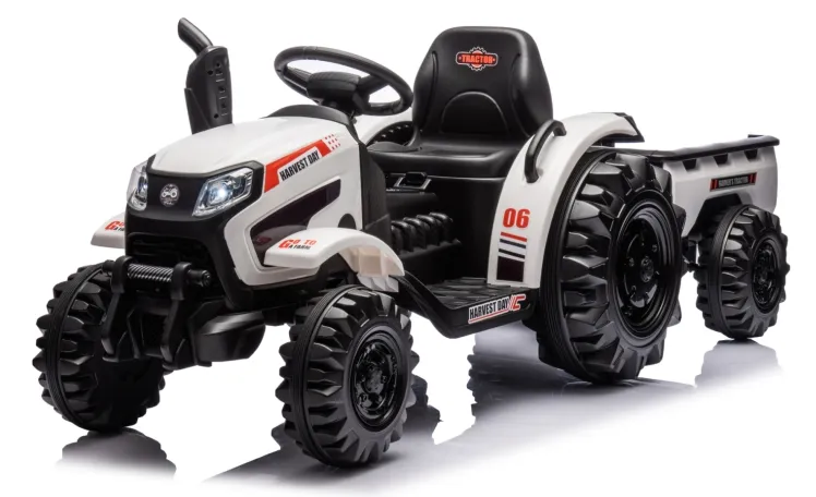 24V Ride on Toy Electric Tractor with Trailer - Front view