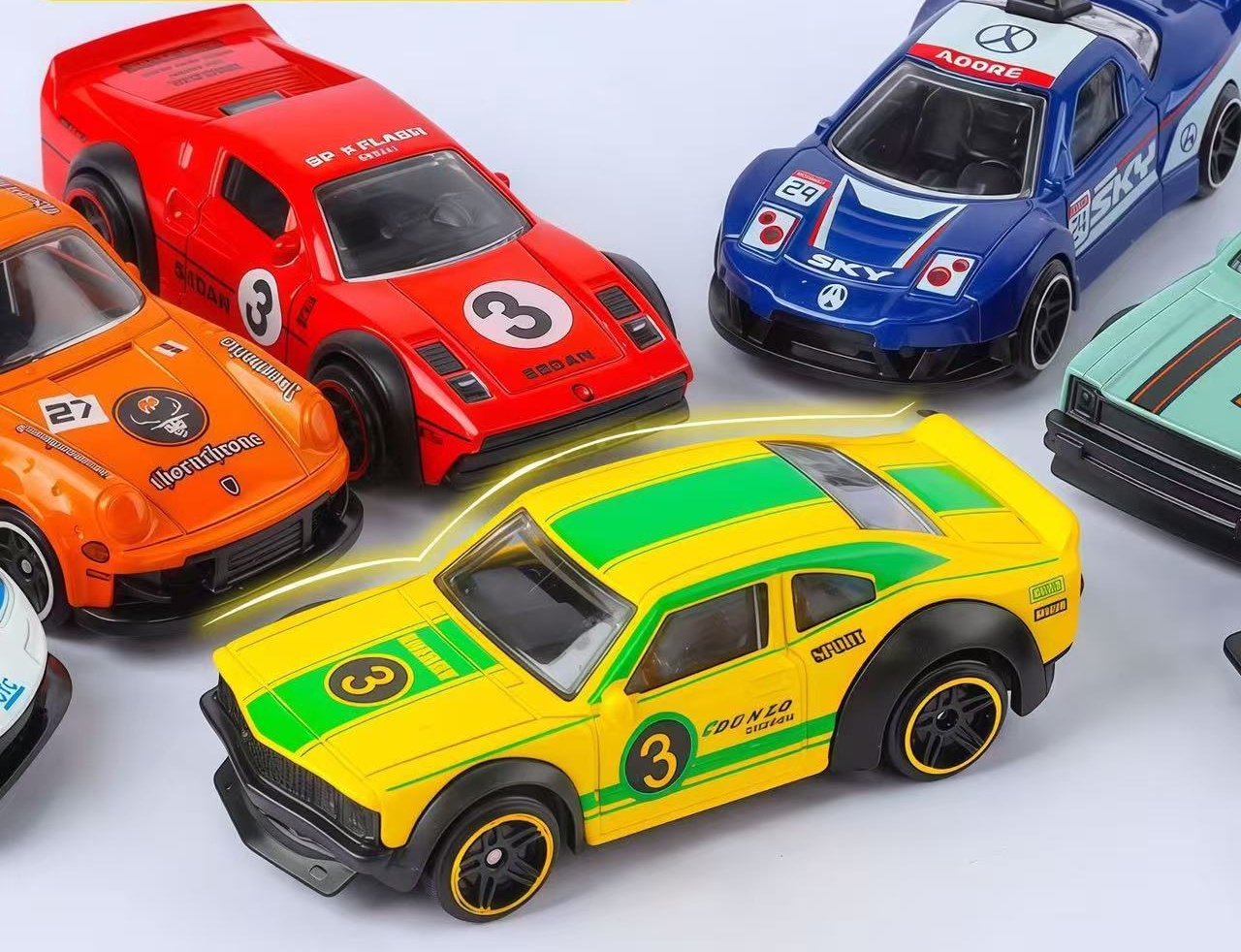 Expertly Controlled 6-Channel Small Toy Car Set MS1 1:64 Scale Sports Car Racing Model Metal Alloy Cross-Border Gift for Boys