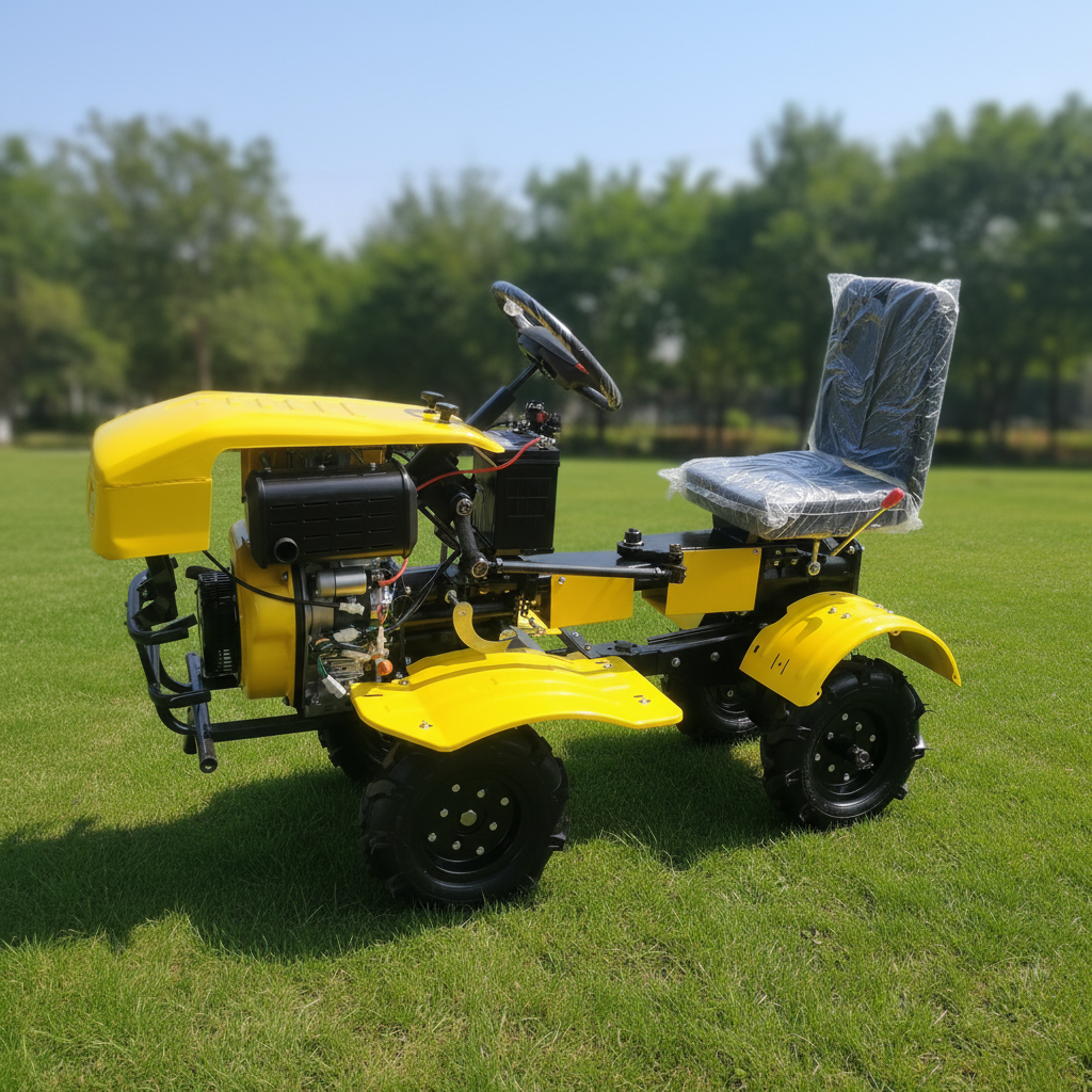 Professional 4-Wheel Ride-On Cultivator Leading-Edge Technology Tractor 2WD 12 HP Gear Drive Core Engine Component for Farm Use