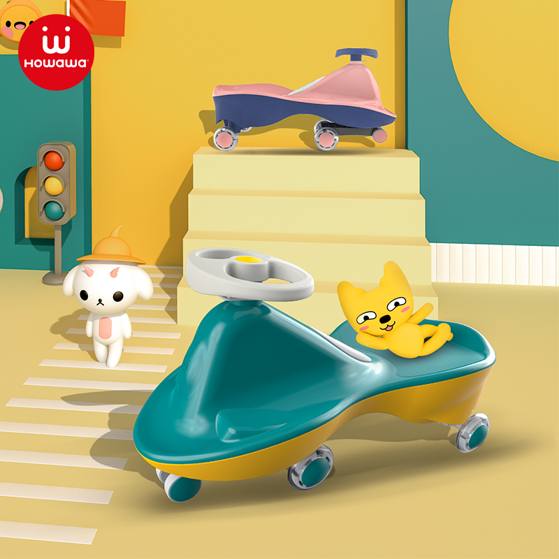 HOWAWA H168 PP Wheel Happy Swing Car Outdoor Ride-On Vehicle for Kids 2 to 4 Years Durable Plastic Toy