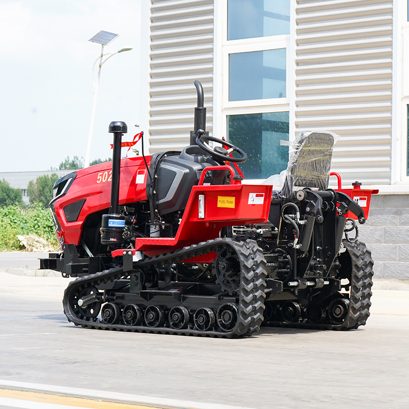 Mini Tracked Tractor Ride-on Tiller Mini Rotary Tiller Agricultural Mini Tractor 50HP with Digging Device