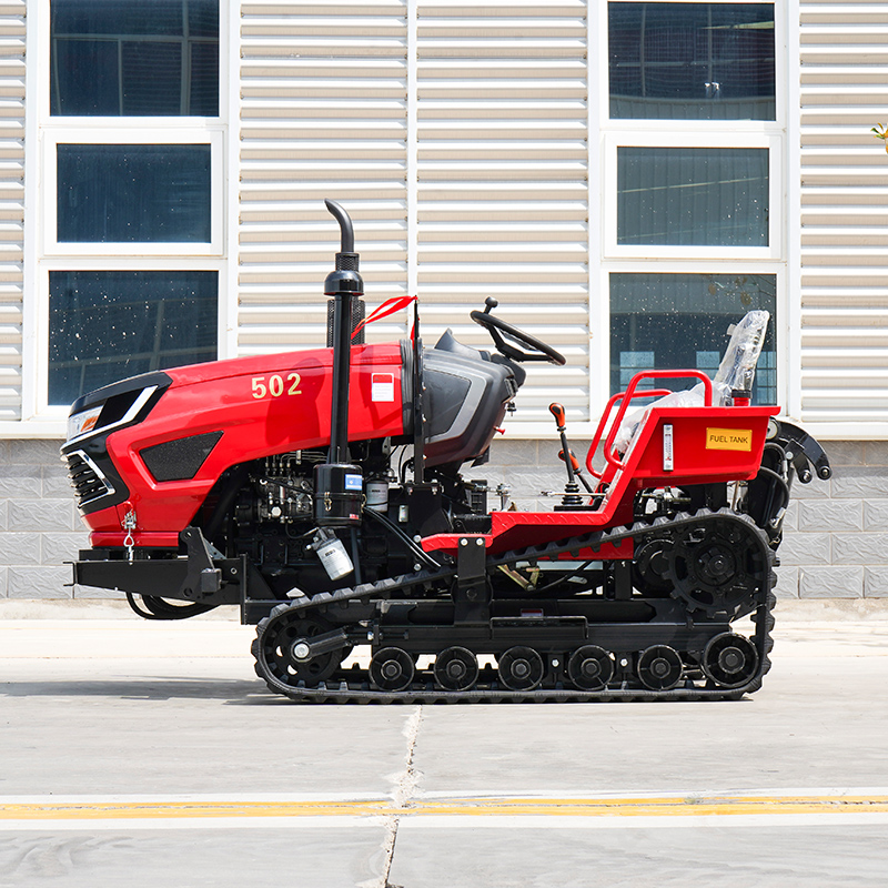 Mini Tracked Tractor Ride-on Tiller Mini Rotary Tiller Agricultural Mini Tractor 50HP with Digging Device