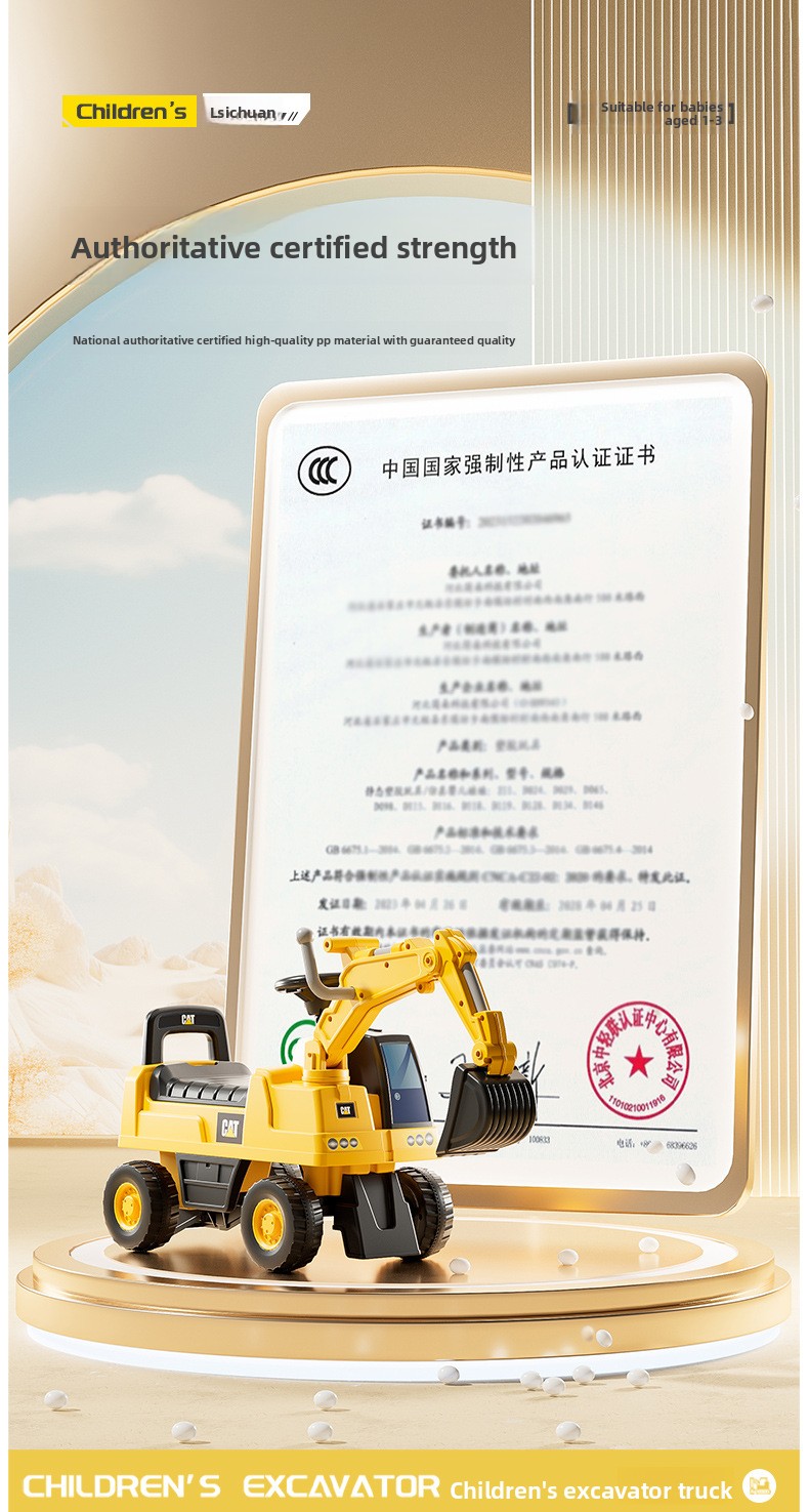 Large Electric Excavator Ride-On Toy for Boys and Girls Children's Construction Vehicle Stock Baby Car for Sitting and Digging