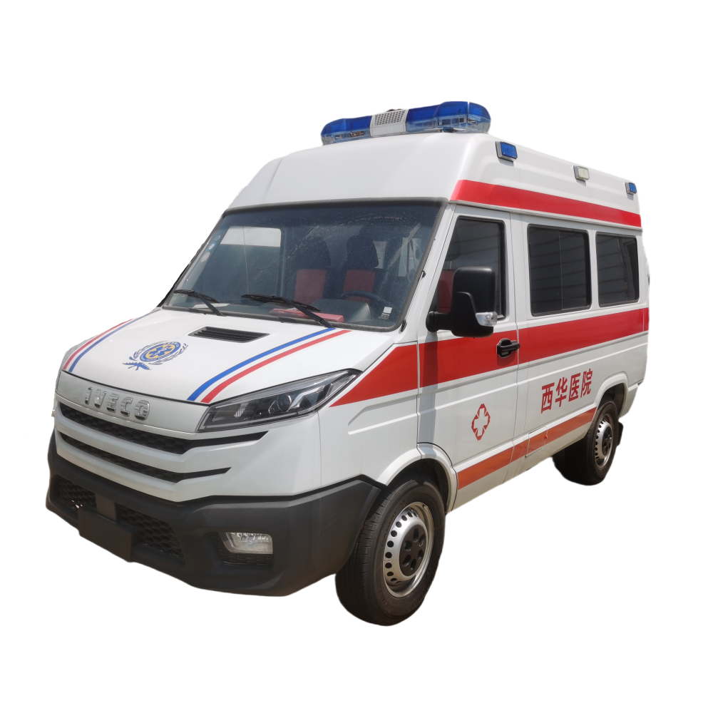 China 4x2 Diesel Ambulance Van with Stretcher Chair Top Light Ride on Siren Humbler Various Patches Medically-equipped Vehicle