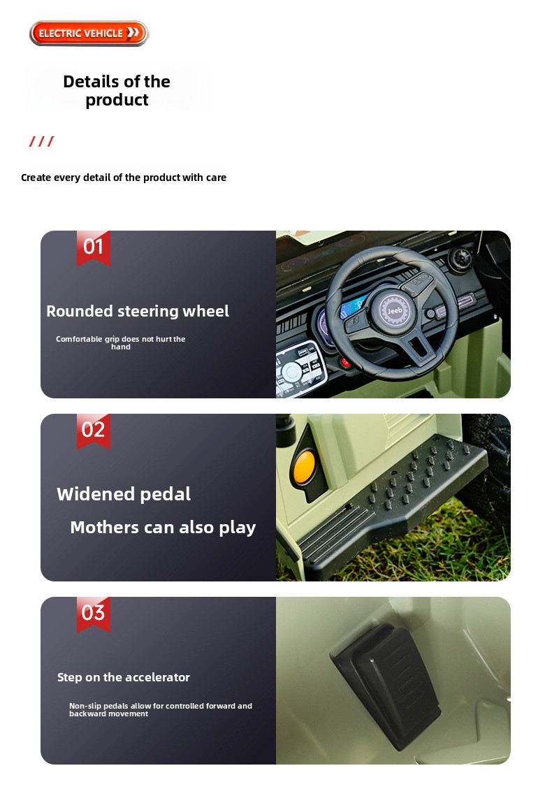 High Quality Electric Off-Road Vehicle for Children for Girls Boys Aged 3-12 Durable Plastic Big Size Off-Road Car