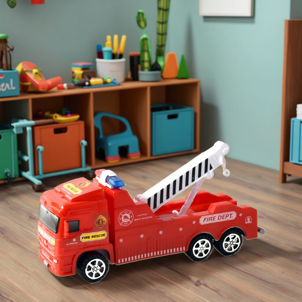 Inertial Plastic Fire Rescue Truck Ride-On Toy for Ages 2-4 Inspired Real Trucks Children's Engineering Vehicle Other Toy