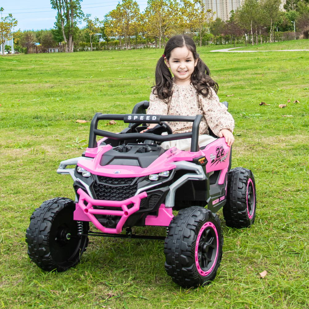 New Model Electric Off-Road Four-Wheel ABS Plastic Ride-On Kids' Car Remote-Control Toy Battery for Boys Girls Aged 2-4 Years