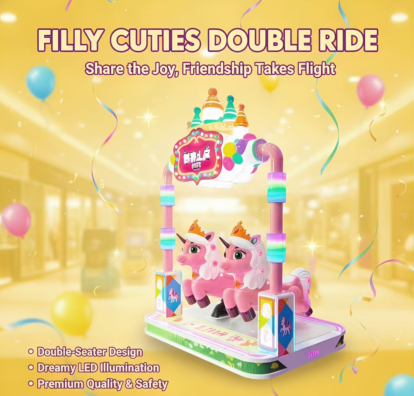 Customizable Electric Kiddie Ride-On Toy with Flashing Lights Metal Carnival Games for Kids English Language