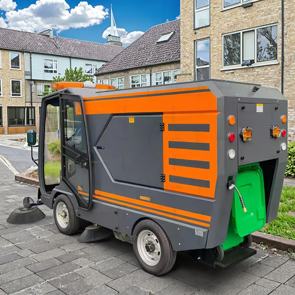 48V Battery-Powered Electric Ride-On Floor Sweeper Truck New Condition for School Hospital Plant Farm Cleaning Core Brush
