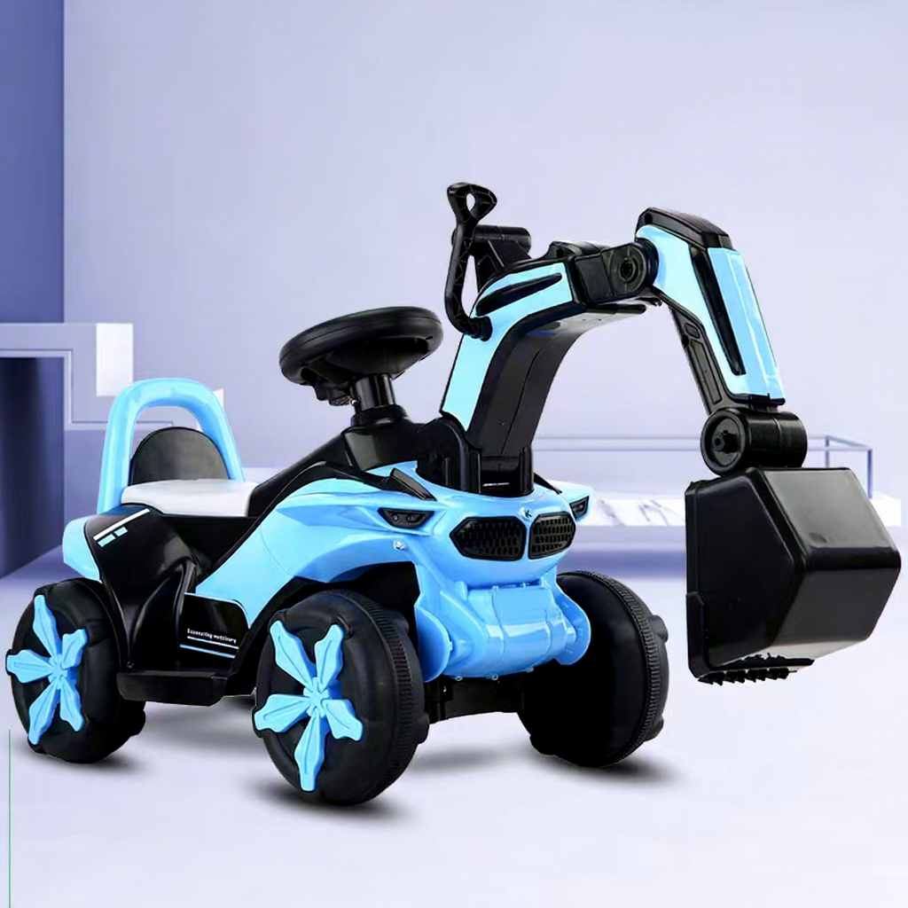 Kids Electric Ride-on Excavator, Large Sit-on Construction Digger Toy, Battery Powered Engineering Vehicle for Boys and Girls