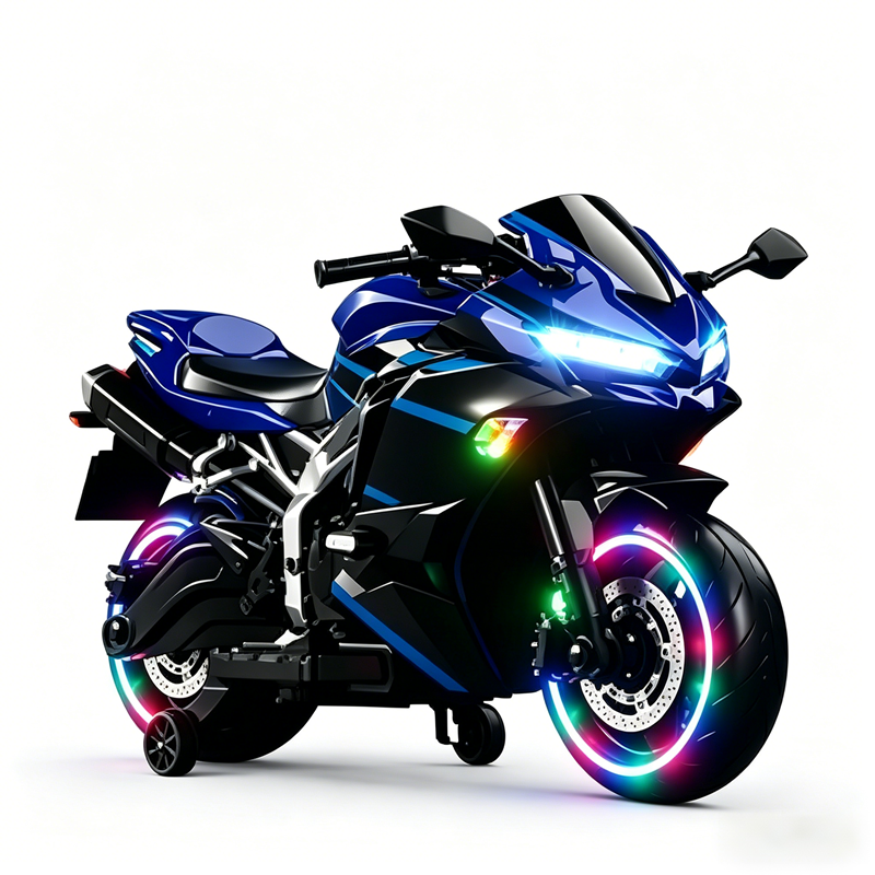 Factory Direct Dual Drive Kids Electric Motorcycle 120x55x70cm Large Size Battery Operated Ride-on Bike