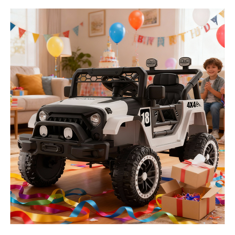 Baby Electric Double Drive Ride-On Car MP3 Music Player Custom Design Push Handle Smooth Rolling Wheels Plastic Body Indoor
