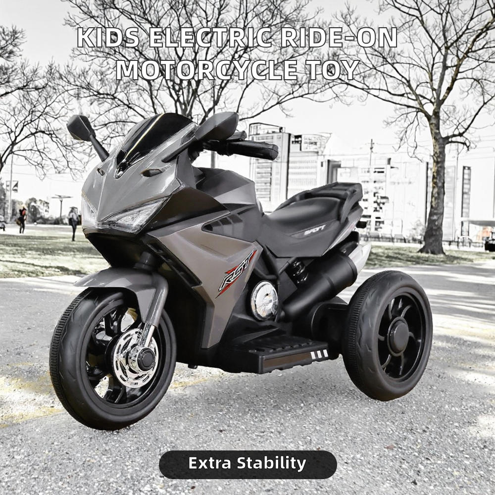 Children's Electric Battery-Powered Motorcycle Mini Motorbike Ride-On Toy for Boys with Training Wheels