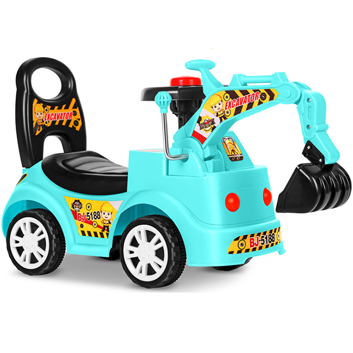 Cheap Plastic Ride on Excavator Digger 2 In1 for Toddlers Pedal Free Vehicle With Music Mini Sliding Tractor for Kids