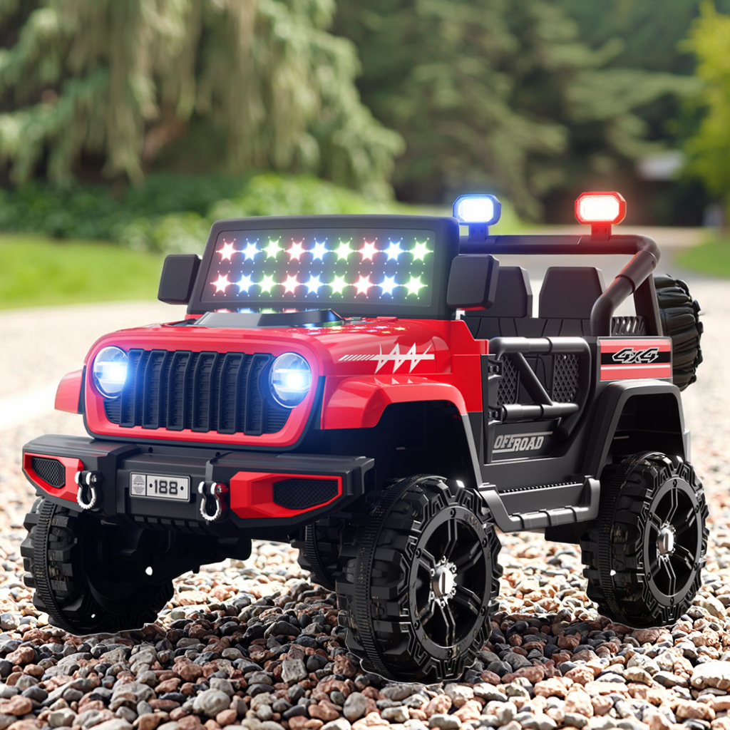 Children's Electric Four-Wheeled Ride-on Toy High-End Classic Car with Dual Remote Control Drive for Girls Kids 2 Seater