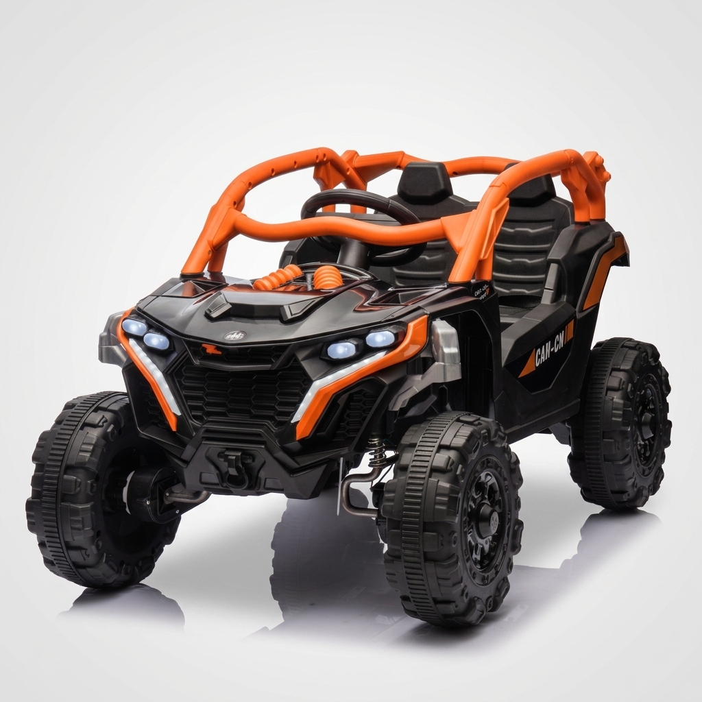 12V 4.5AH Double-Drive Plastic Electric Ride-On Toy Car Remote Control Off-Road Vehicle for 2-4 5-7 Years Old Children Auto