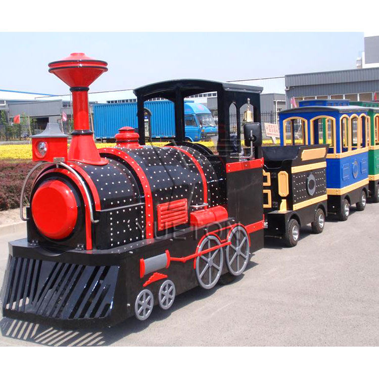 Wholesale Kids Amusement Park Rides Electric 4 Wagons Railroad Mini Express Wattman Trackless Train In Shopping Mall For Sale