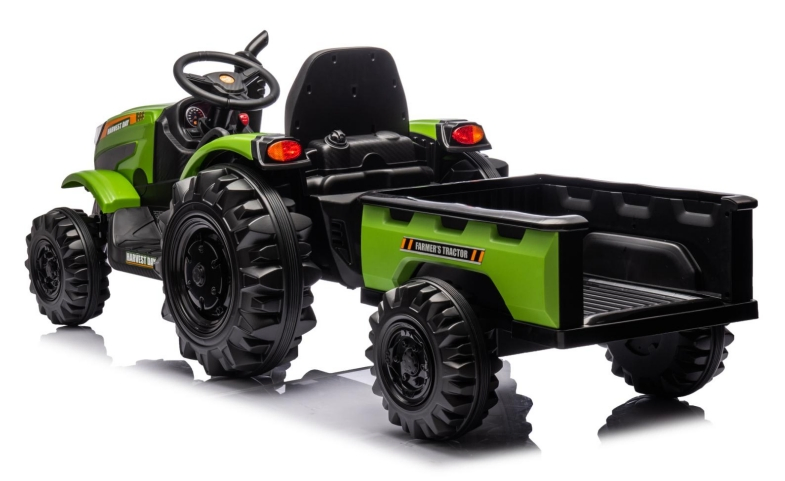 24V Ride on Toy Electric Tractor with Trailer, Kids Electric Vehicle