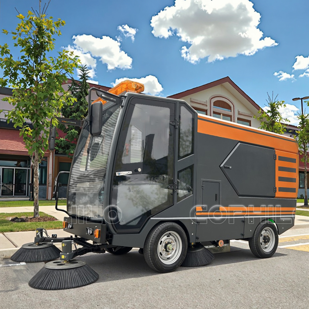 48V Battery-Powered Electric Ride-On Floor Sweeper Truck New Condition for School Hospital Plant Farm Cleaning Core Brush