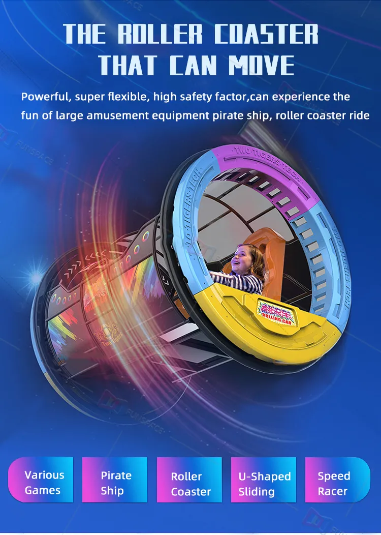 Outdoor Fun Fair Playground Rides 2 Seats 360 Degree Remote Control Rolling Car