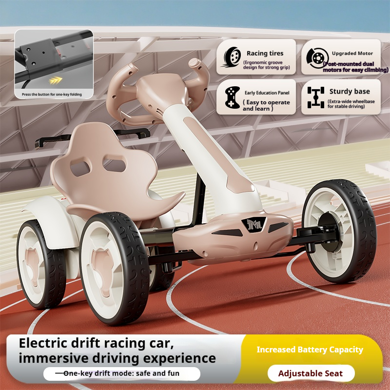 6V12V Kids Electric Go Kart with Music &amp; LED Lights Ride on Car Drifting Buggy for Children Boys Girls 3-12 Years Old Toy Car