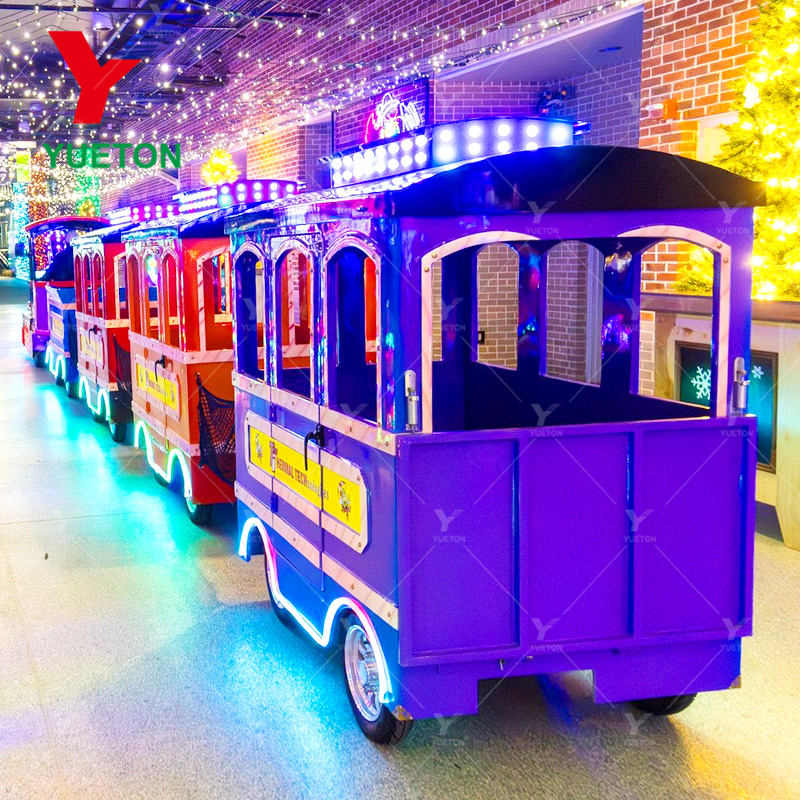 Wholesale Kids Amusement Park Rides Electric 4 Wagons Railroad Mini Express Wattman Trackless Train In Shopping Mall For Sale