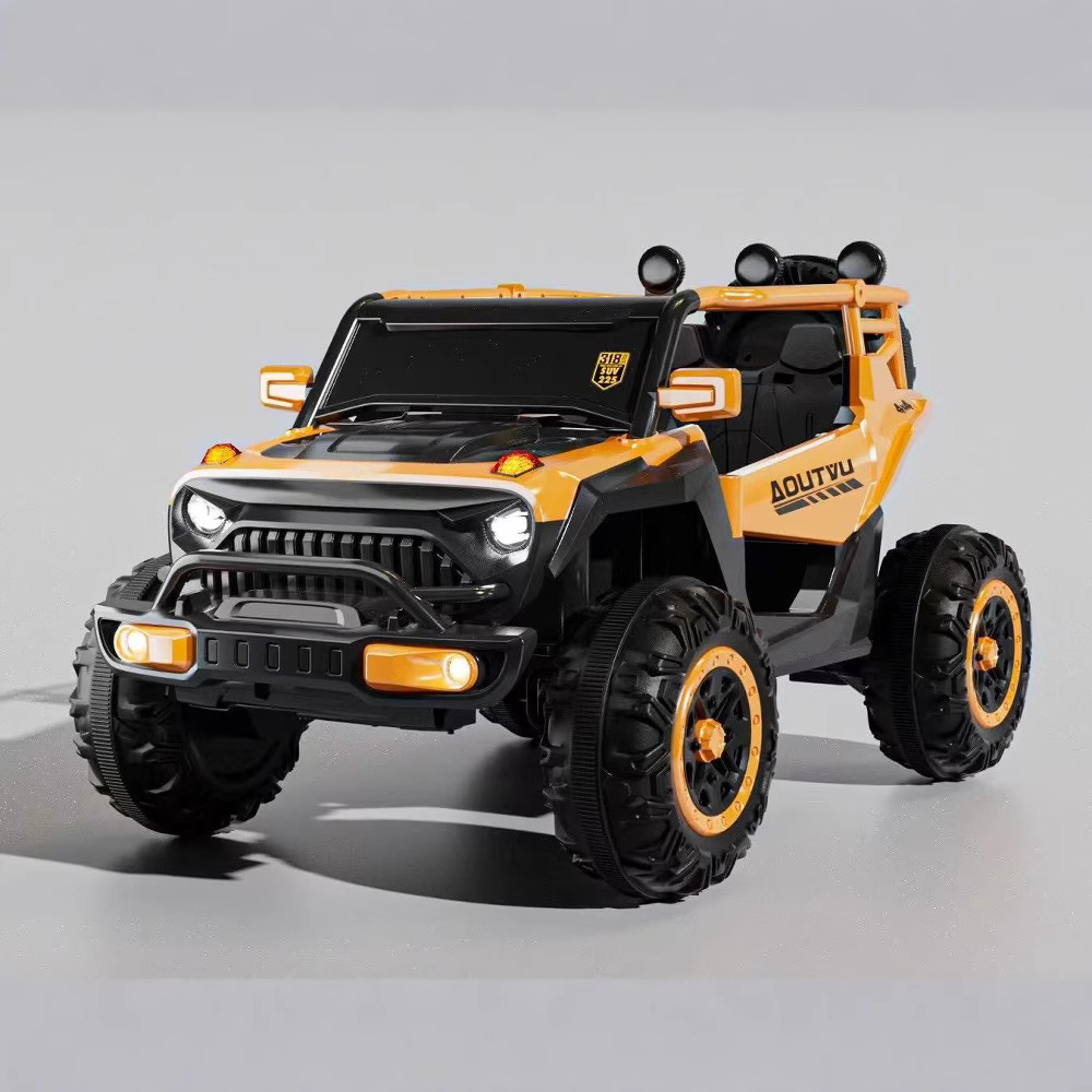 Kids Electric Off Road Vehicle Four Wheel Toy Car with Lights and Sound System for Outdoor Play