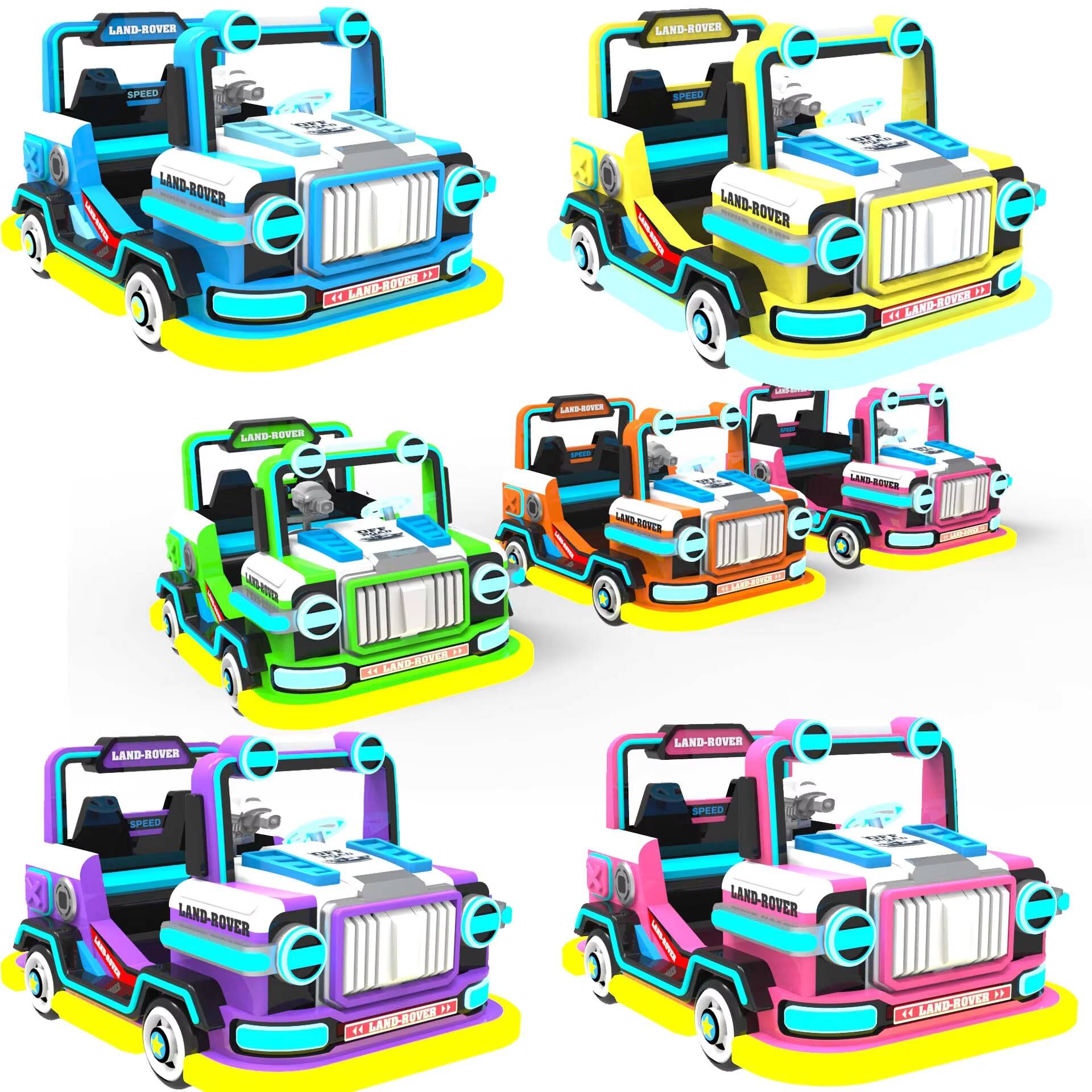 Manufacturer's Indoor/Outdoor Electric Fiberglass SUV Ride-On Children's Adults' Big Wheel Bumper Car Amusement Parks