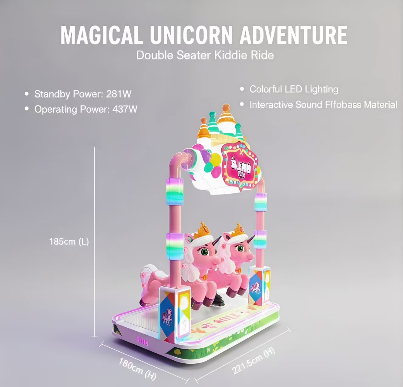 Customizable Electric Kiddie Ride-On Toy with Flashing Lights Metal Carnival Games for Kids English Language