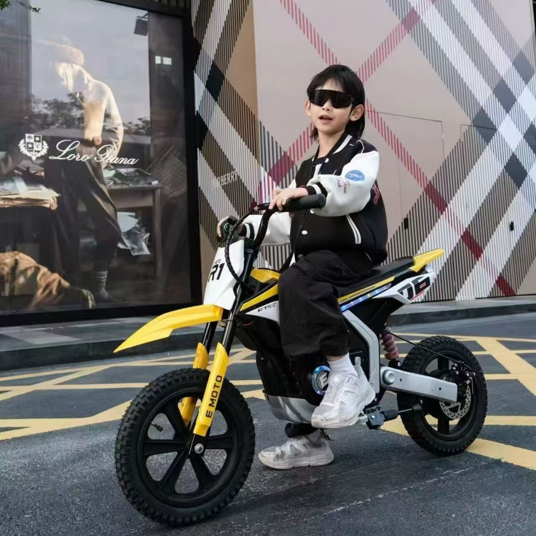 Kids Electric Motorcycle 2 Seat with Powerful Motor 24V Battery-Powered Ride-On Toy for Boys Girls Outdoor Off-Road Vehicle