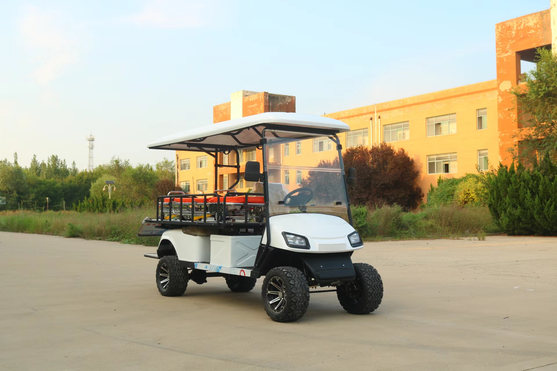 Cheap Chinese 4 Wheel White Light Weight Aluminum 2 Seater Electric Golf Carts Rescue Ambulance
