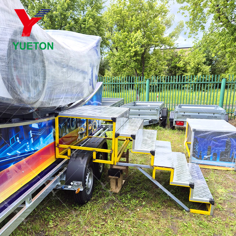 Ready To Ship Portable Kids Amusement Park Equipment Mobile Carnival Game Mini Crazy Fly Car Ride Trailer Mounted For Outdoor