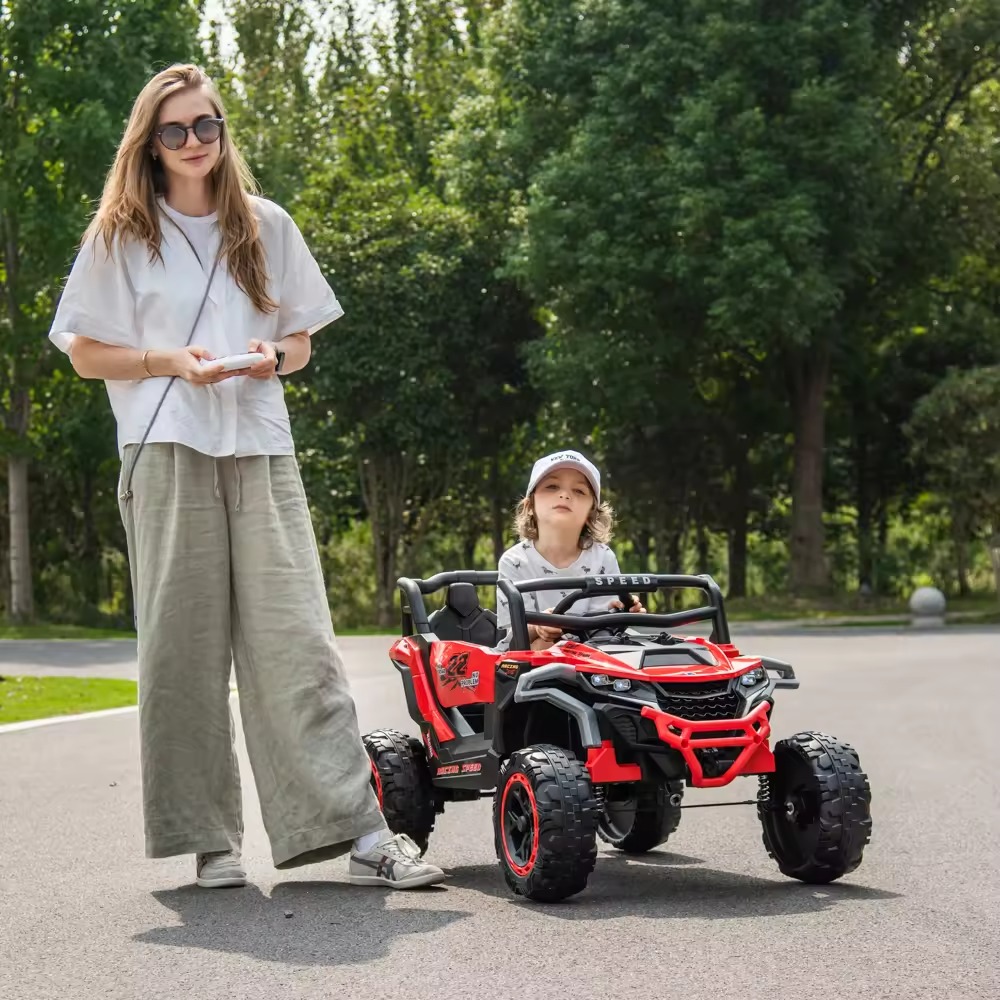 New Model Electric Off-Road Four-Wheel ABS Plastic Ride-On Kids' Car Remote-Control Toy Battery for Boys Girls Aged 2-4 Years